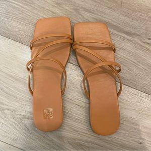 Tan caramel brown square sandal